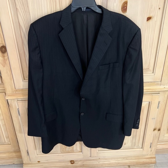Burberry London United Blazer 100% Wool 48R Pinstripes Black Model HBS40